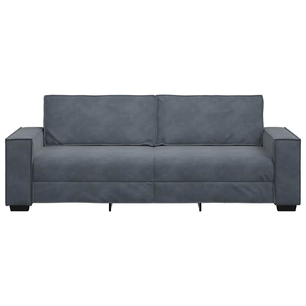 Canapé à 3 places Gris foncé 220x78x84 cm Velours