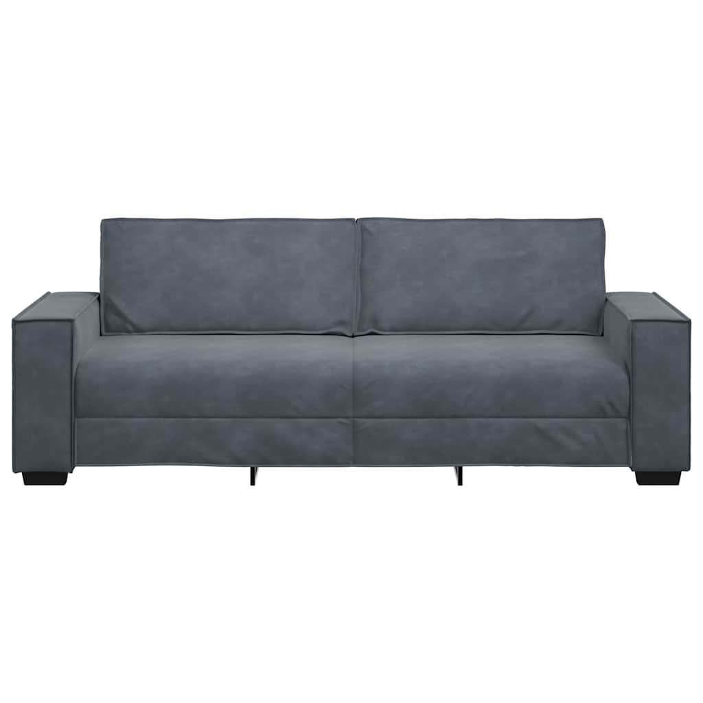 Canapé à 3 places Gris foncé 220x78x84 cm Velours