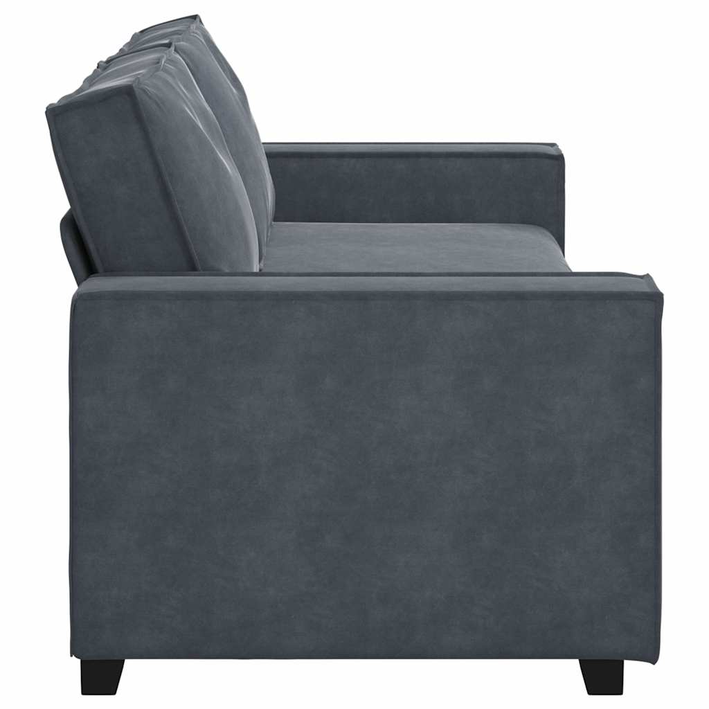 Canapé à 3 places Gris foncé 220x78x84 cm Velours