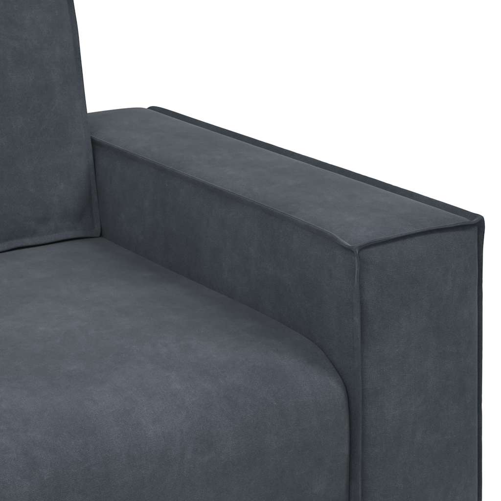 Canapé à 3 places Gris foncé 220x78x84 cm Velours