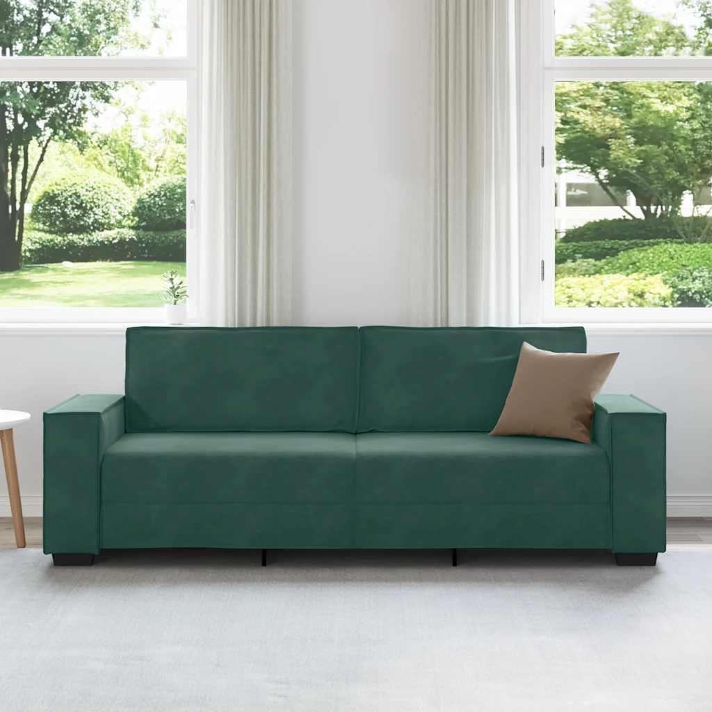 Canapé à 3 places Vert foncé 180 cm Velours - XIOS