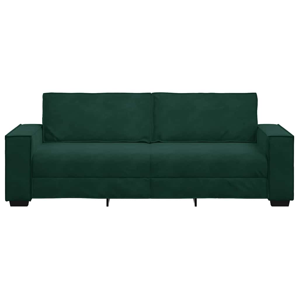 Canapé à 3 places Vert foncé 220x78x84 cm Velours