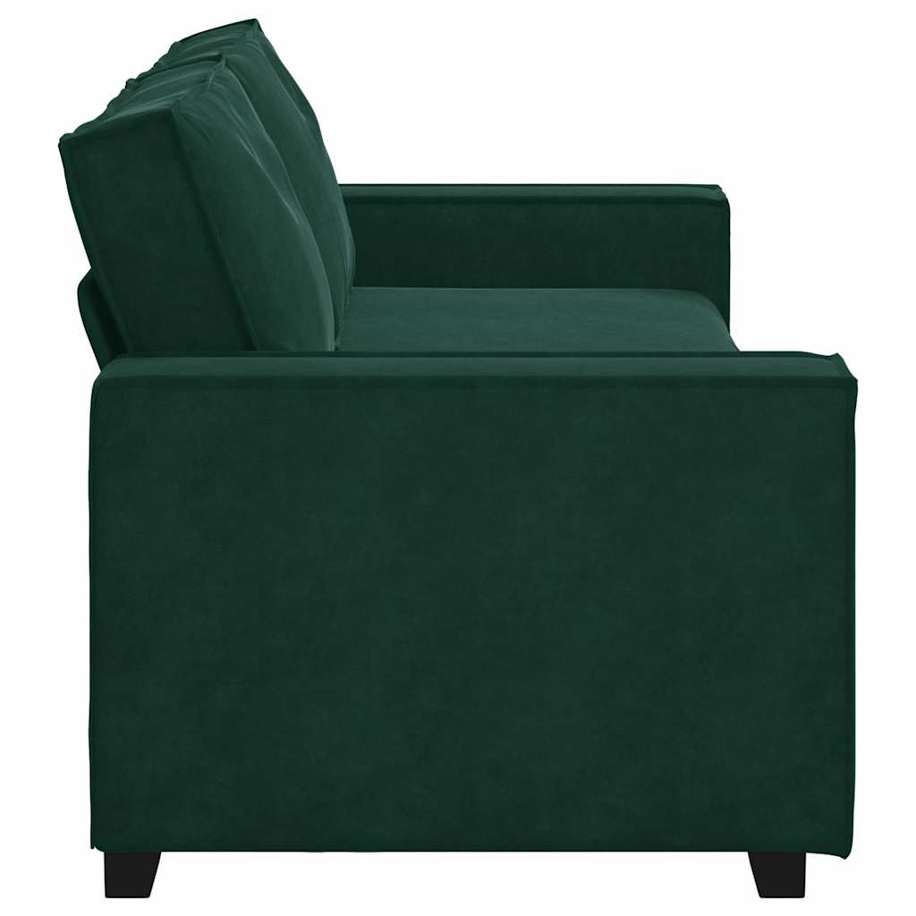 Canapé à 3 places Vert foncé 220x78x84 cm Velours