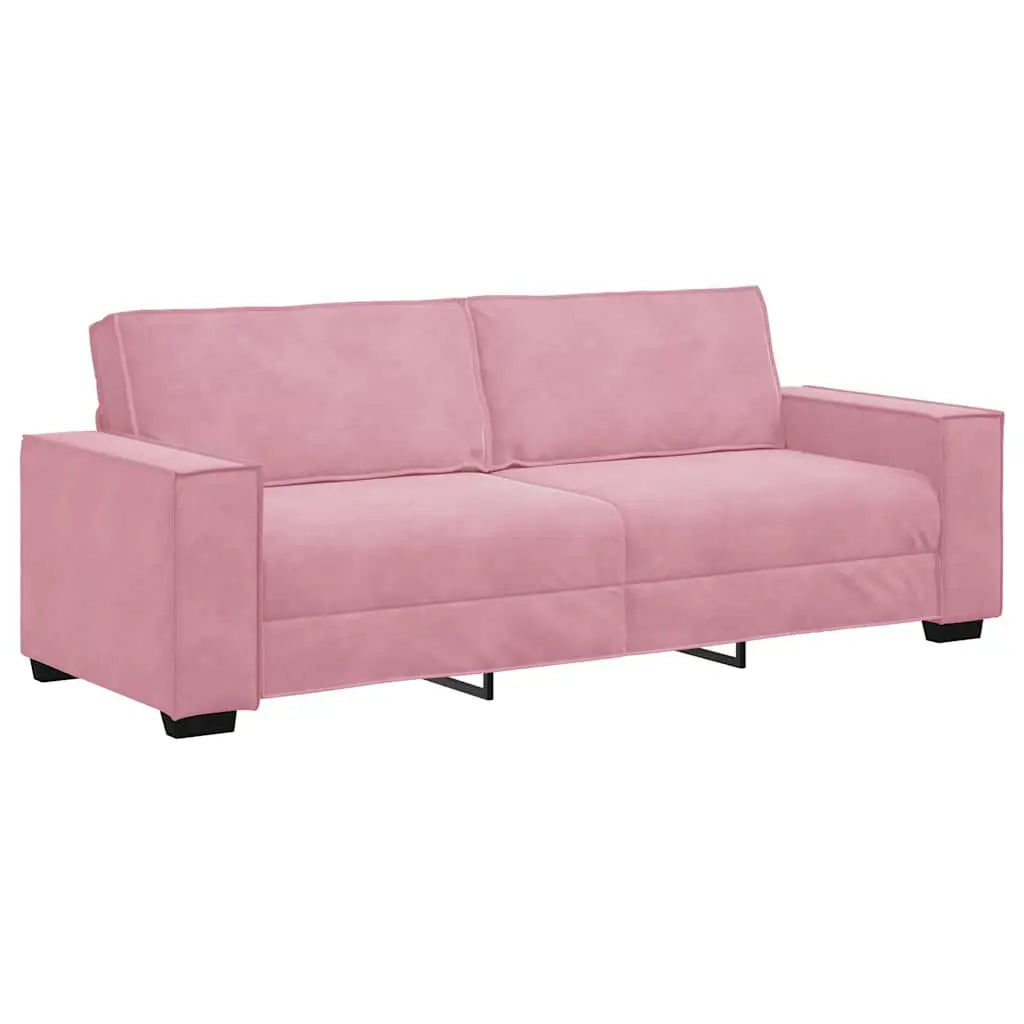 Canapé à 3 places Rose 220x78x84 cm Velours - XIOS
