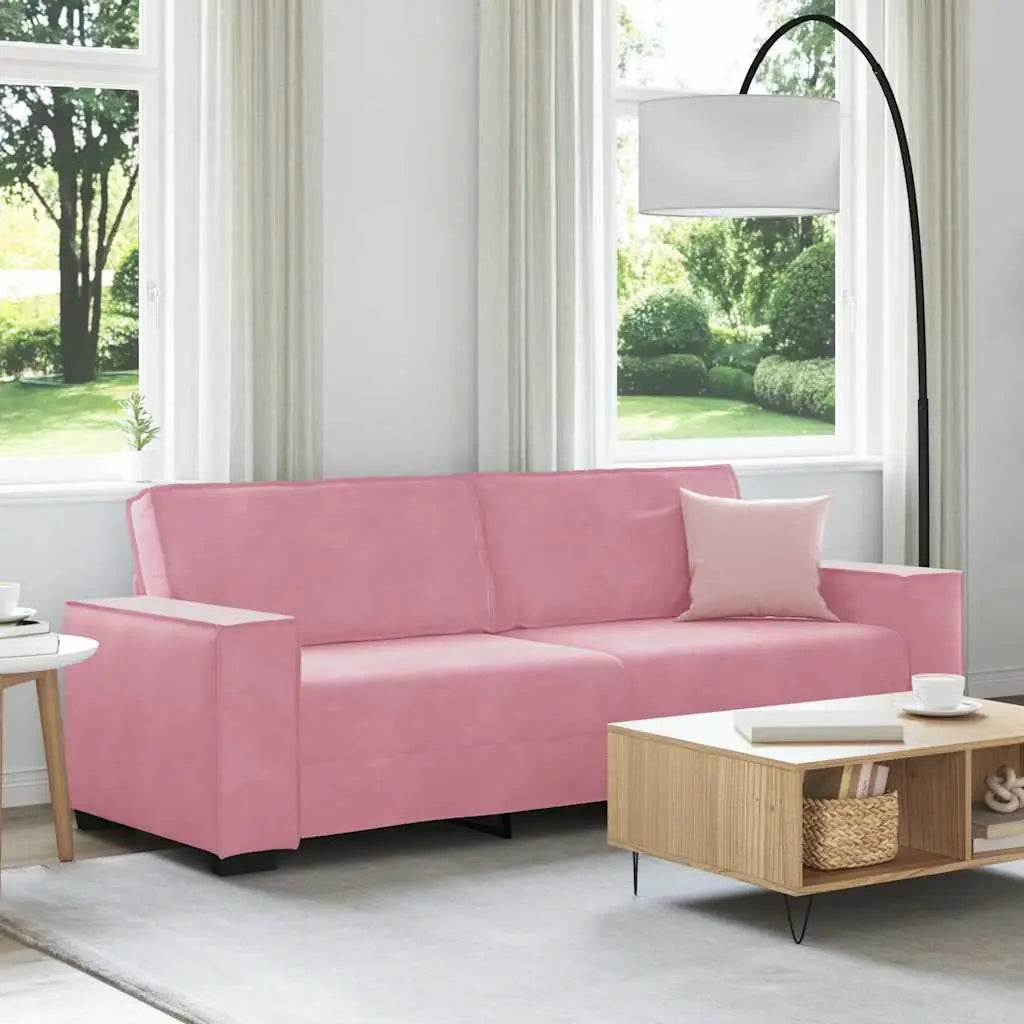 Canapé à 3 places Rose 220x78x84 cm Velours - XIOS