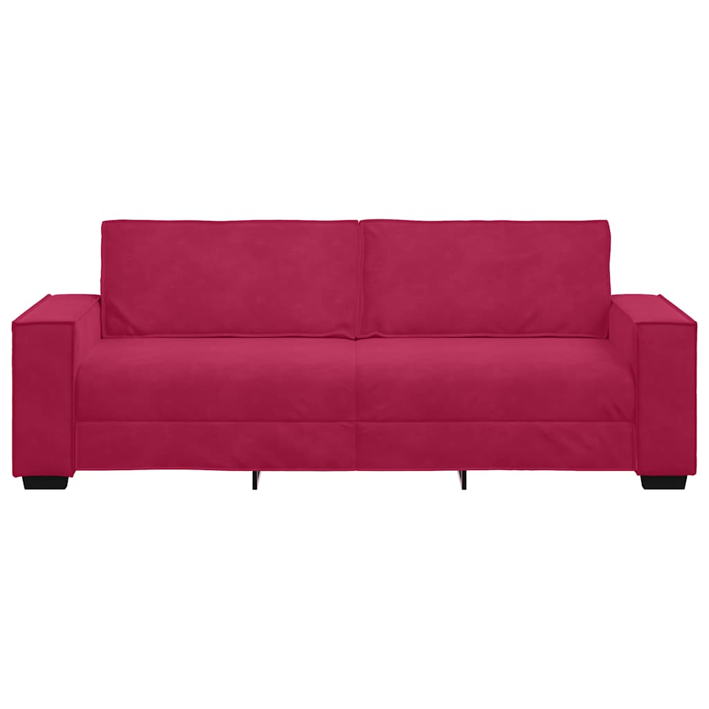 Canapé à 3 places Rouge bordeaux 220x78x84 cm Velours
