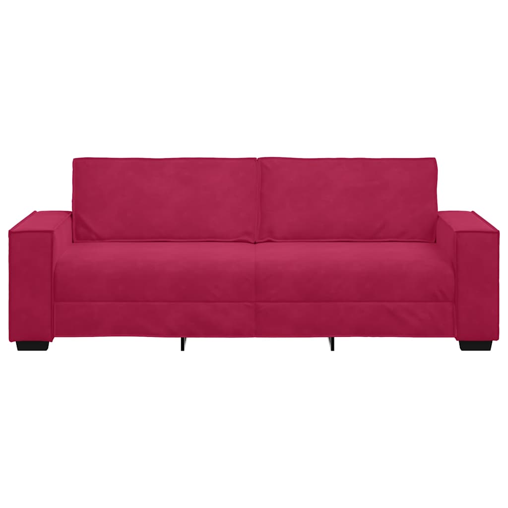 Canapé à 3 places Rouge bordeaux 220x78x84 cm Velours