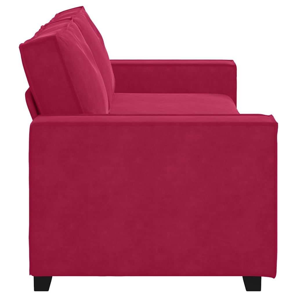 Canapé à 3 places Rouge bordeaux 220x78x84 cm Velours