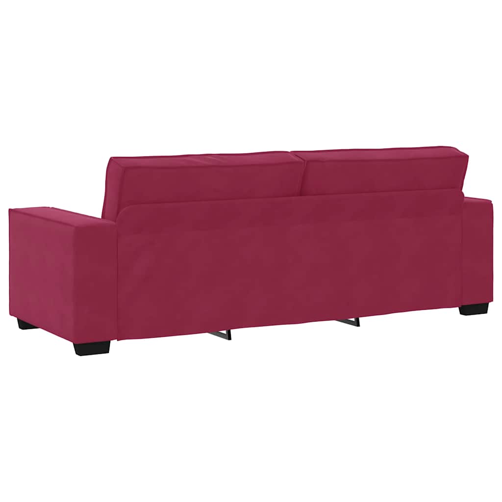 Canapé à 3 places Rouge bordeaux 180 cm Velours - XIOS