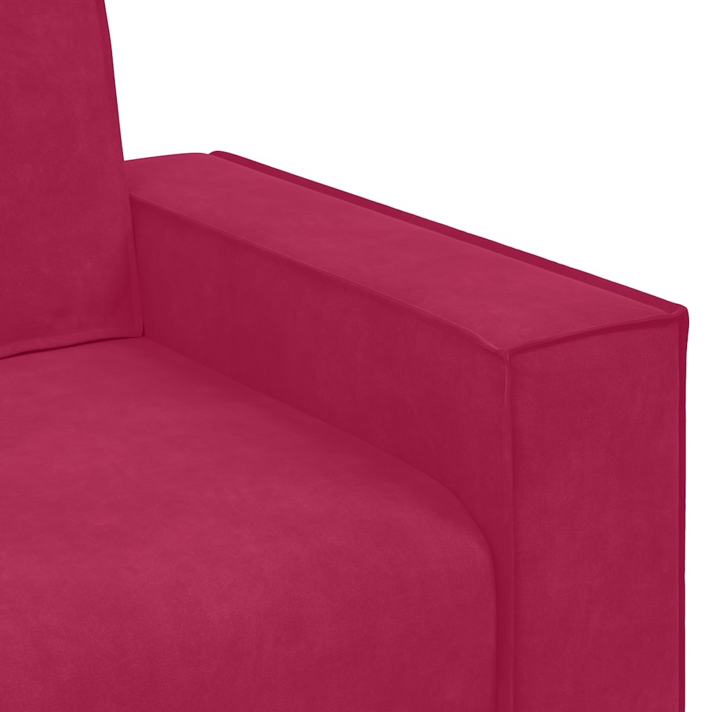 Canapé à 3 places Rouge bordeaux 220x78x84 cm Velours