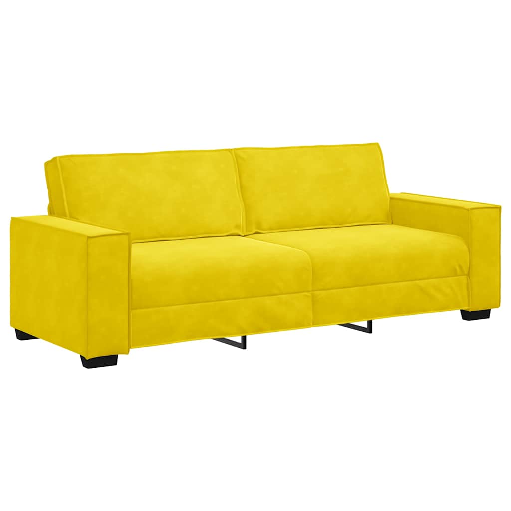 Canapé à 3 places Jaune 180 cm Velours - XIOS