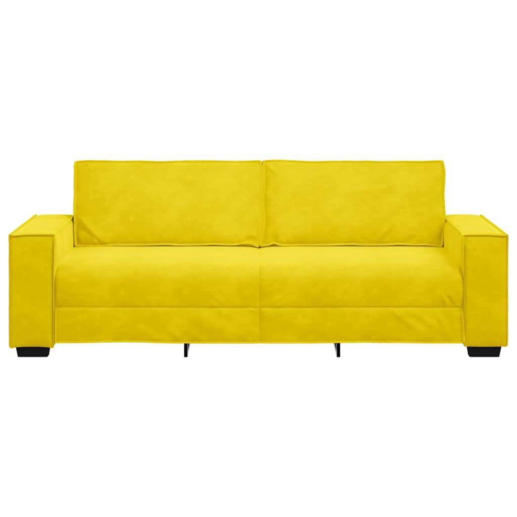 Canapé à 3 places Jaune 180 cm Velours - XIOS