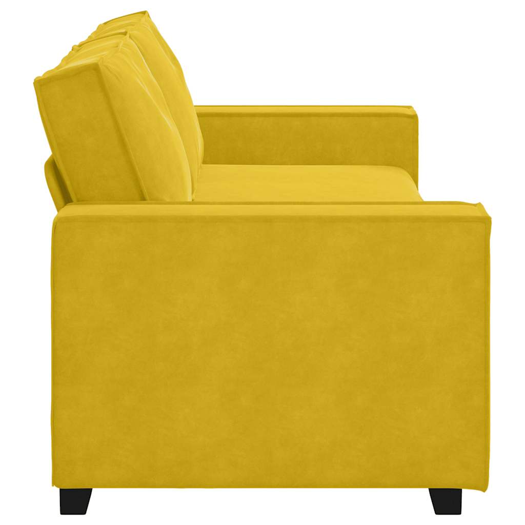 Canapé à 3 places Jaune 220x78x84 cm Velours