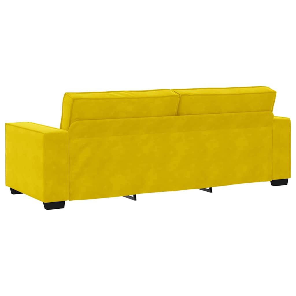 Canapé à 3 places Jaune 180 cm Velours - XIOS
