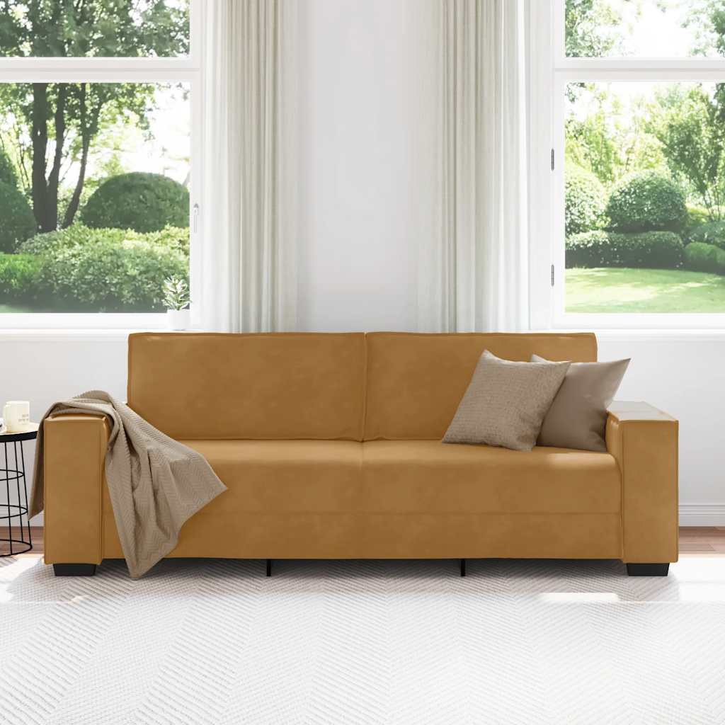 Canapé à 3 places Marron 220x78x84 cm Velours