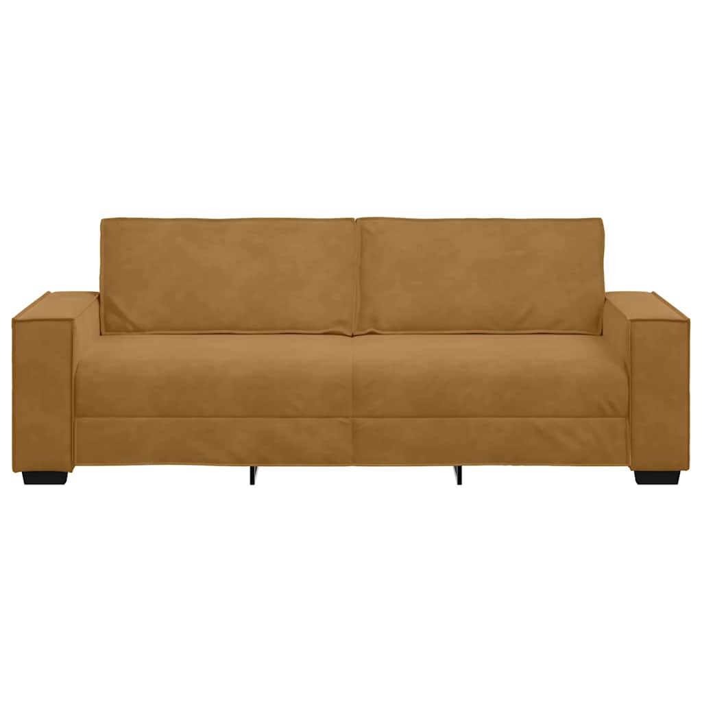 Canapé à 3 places Marron 220x78x84 cm Velours