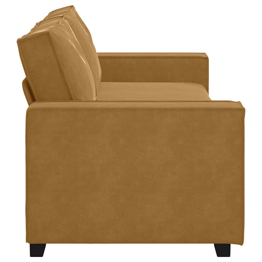 Canapé à 3 places Marron 220x78x84 cm Velours