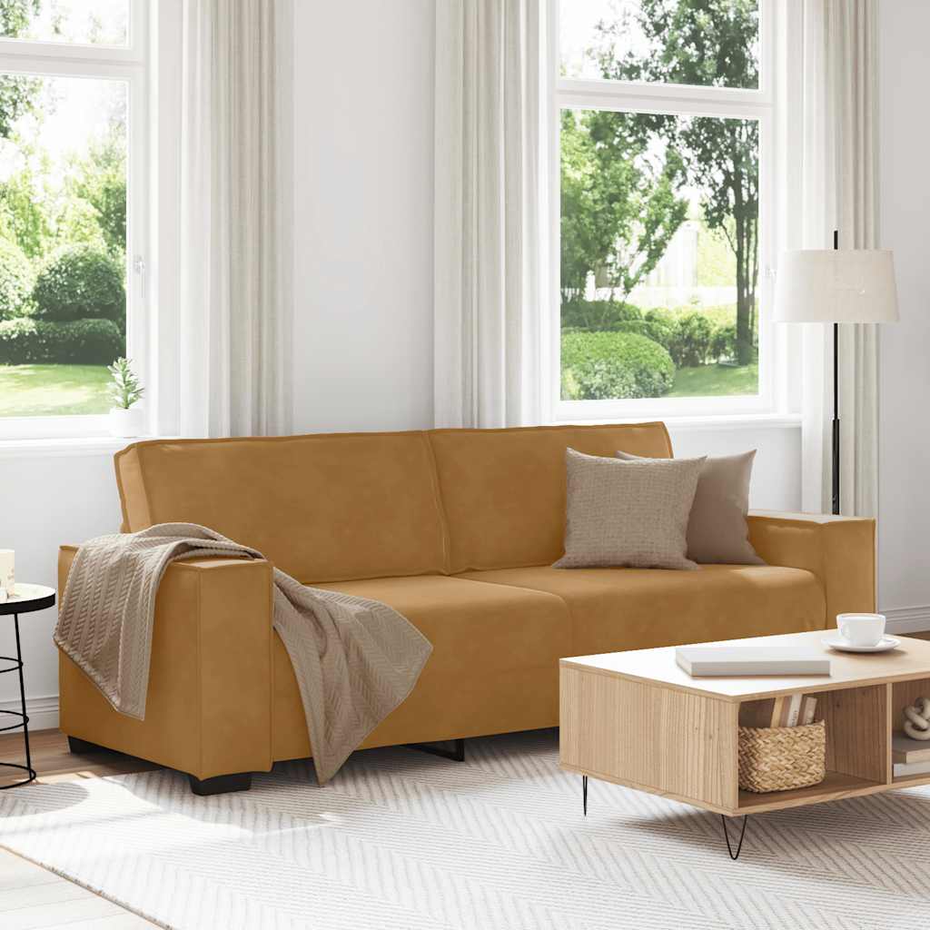 Canapé à 3 places Marron 220x78x84 cm Velours