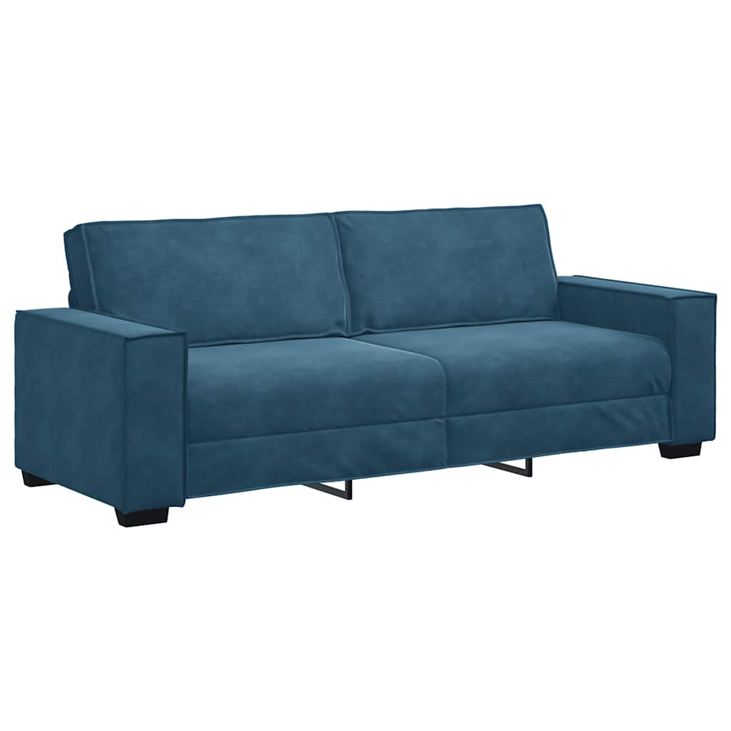 Canapé à 3 places Bleu 220x78x84 cm Velours