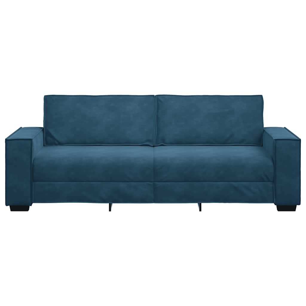 Canapé à 3 places Bleu 220x78x84 cm Velours