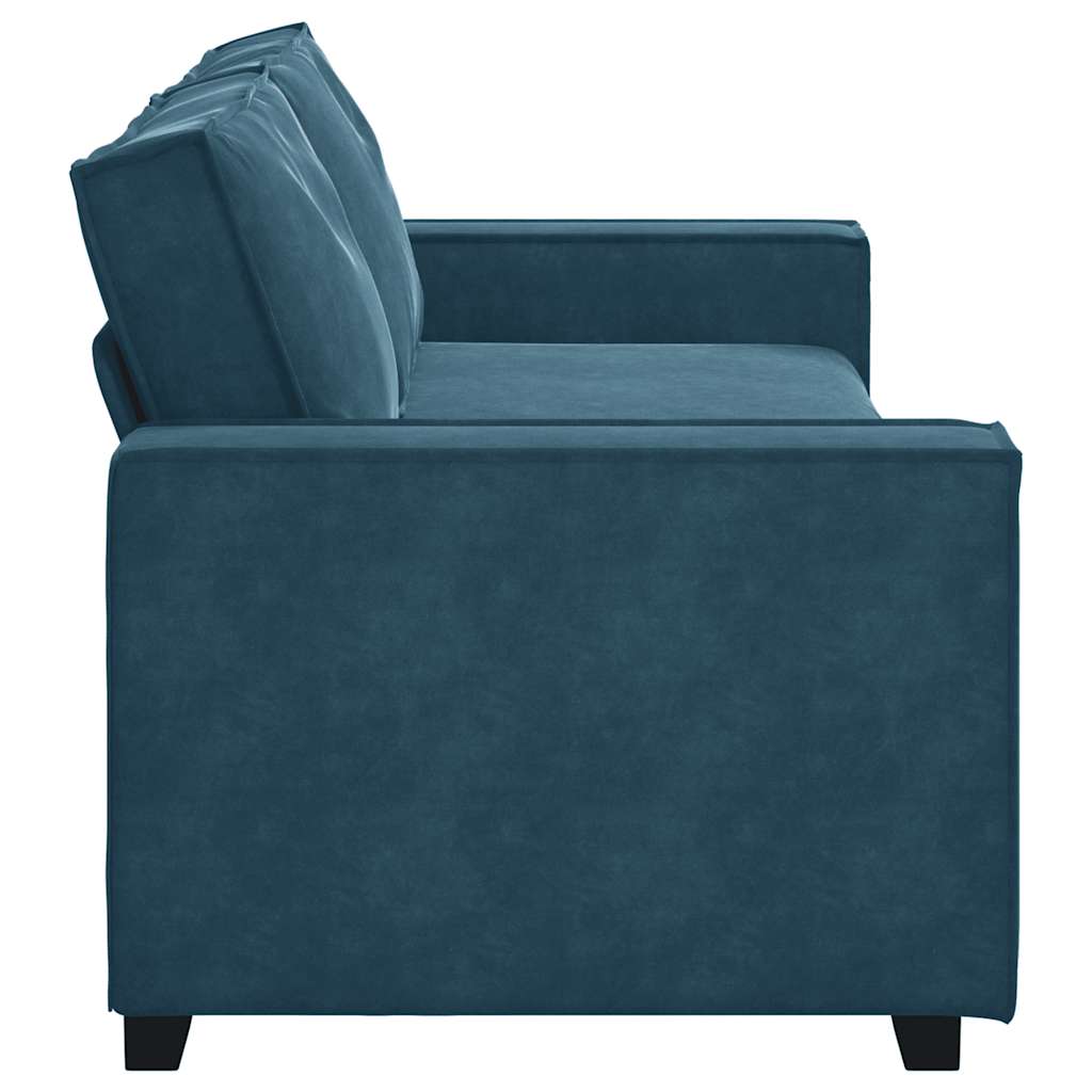 Canapé à 3 places Bleu 220x78x84 cm Velours