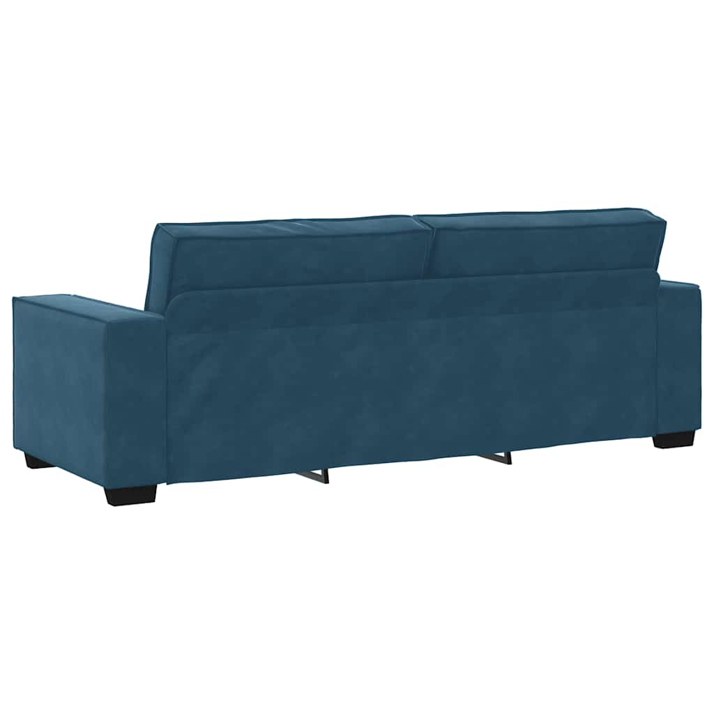 Canapé à 3 places Bleu 220x78x84 cm Velours