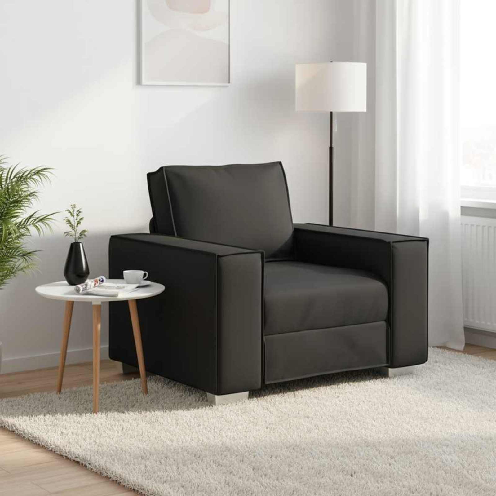 Canapé Noir 100 x 80 x 84 cm tissu - XIOS