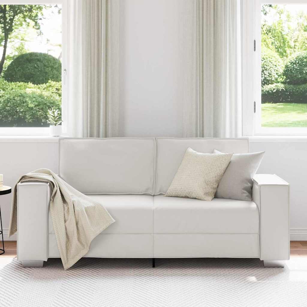 Canapé deux places Blanc 180 cm Simili cuir