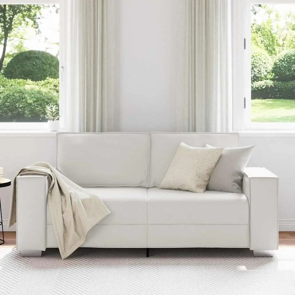 Canapé deux places Blanc 180 cm Simili cuir - XIOS