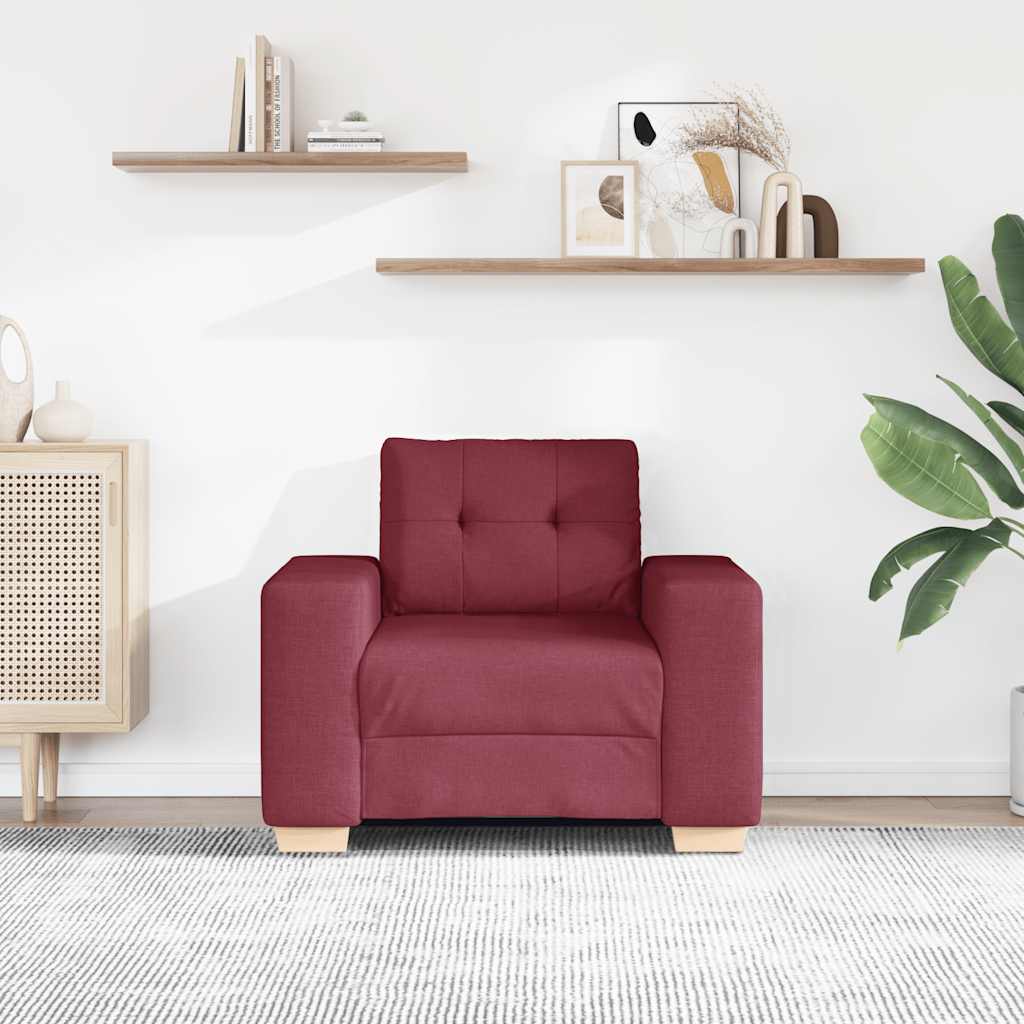 Canapé/Fauteuil rouge vin 100x78x80 cm tissu - XIOS