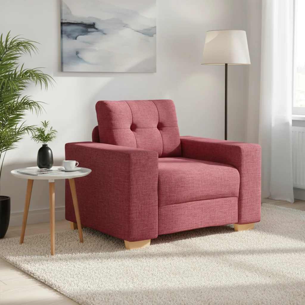 Canapé/Fauteuil rouge vin 100x78x80 cm tissu - XIOS