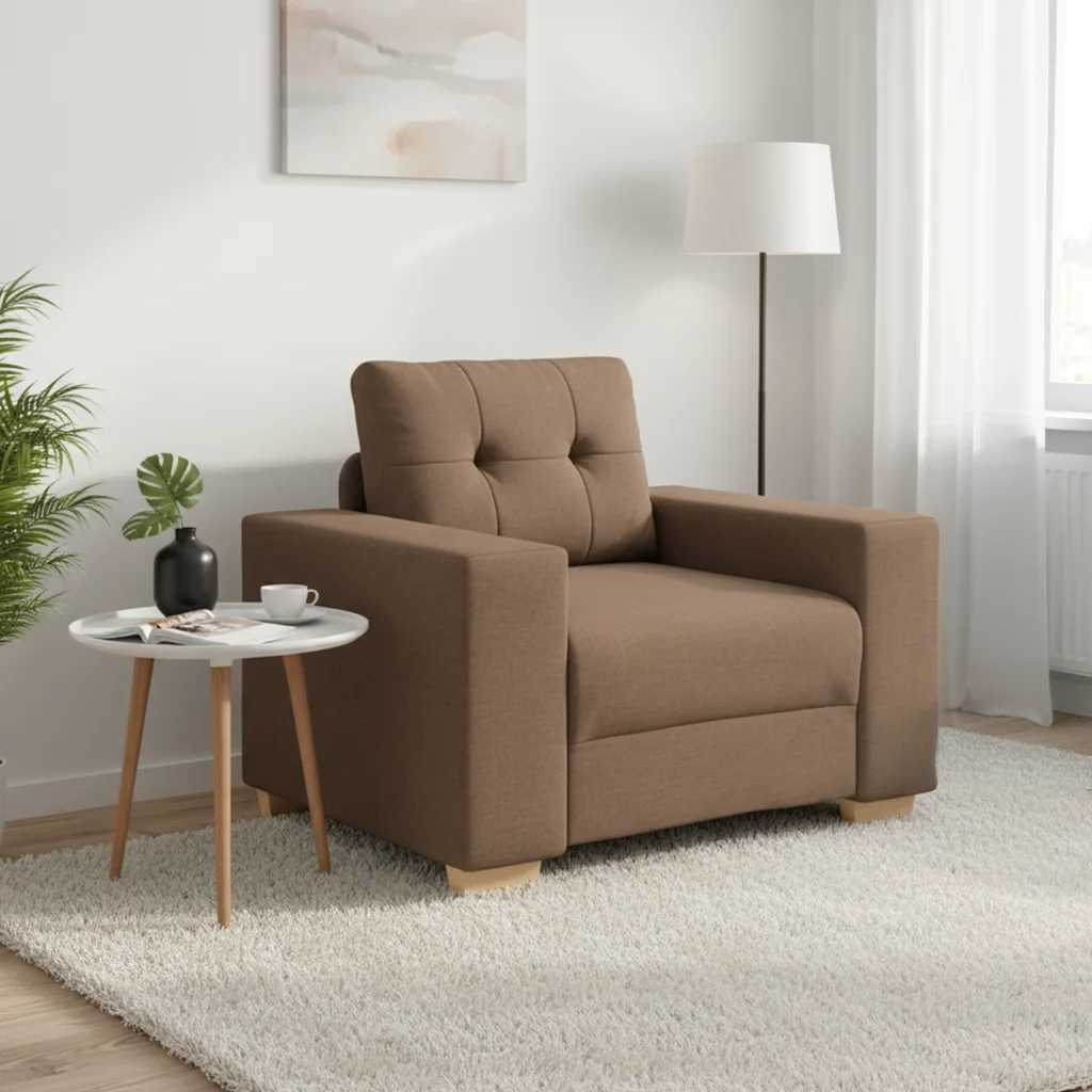 Fauteuil canapé marron 100x78x80 cm en tissu - XIOS