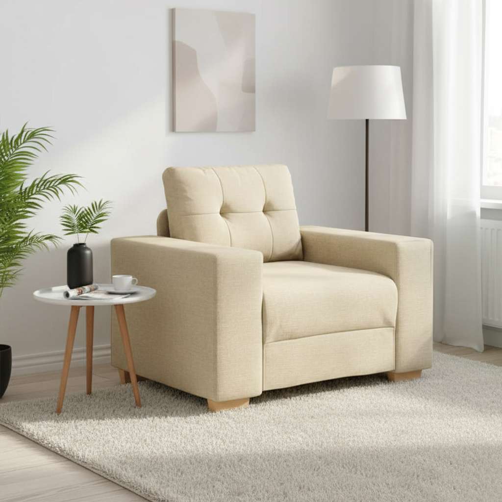 Canapé-fauteuil crème 100x78x80 cm tissu - XIOS