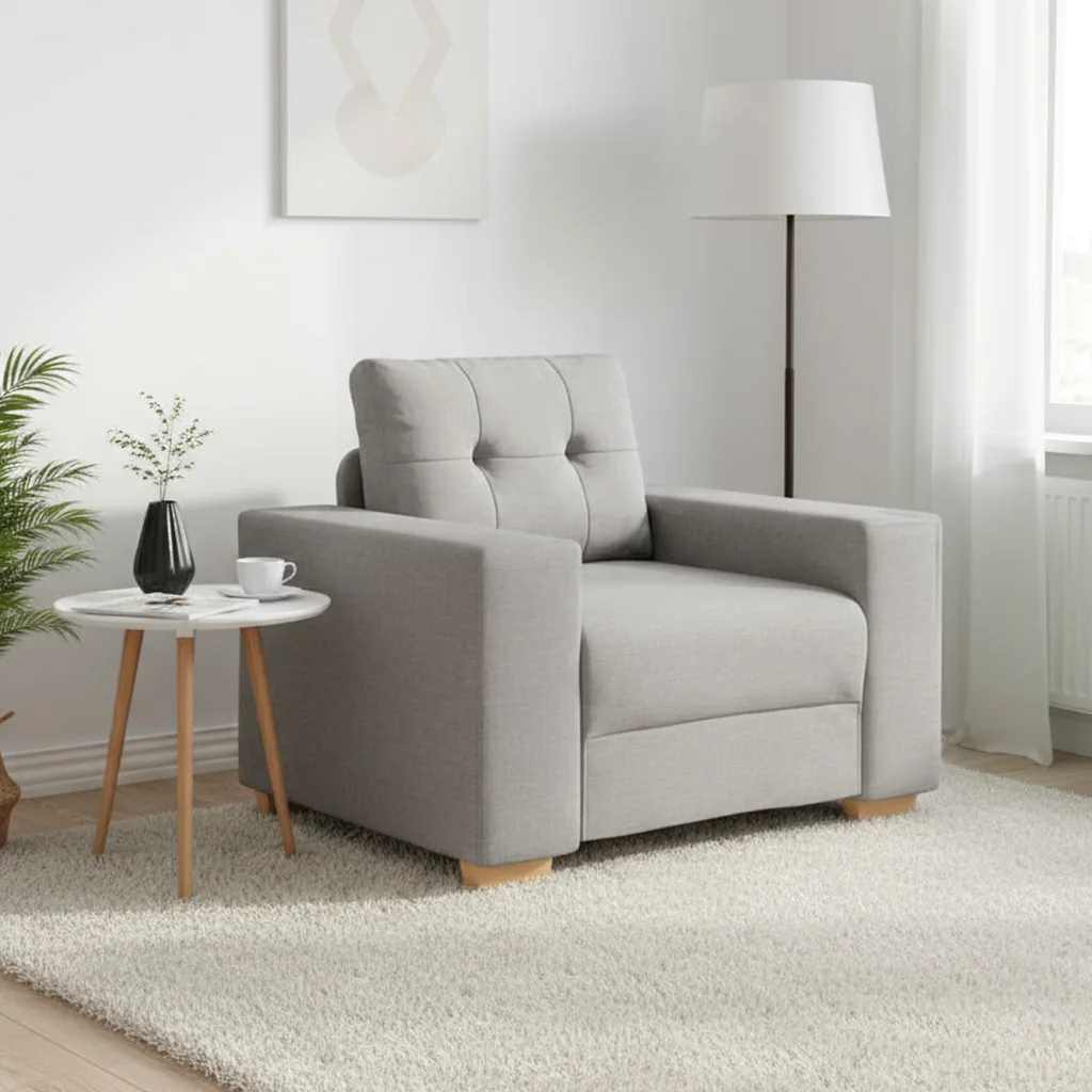Canapé/Fauteuil gris nuage 100x78x80 cm tissu - XIOS