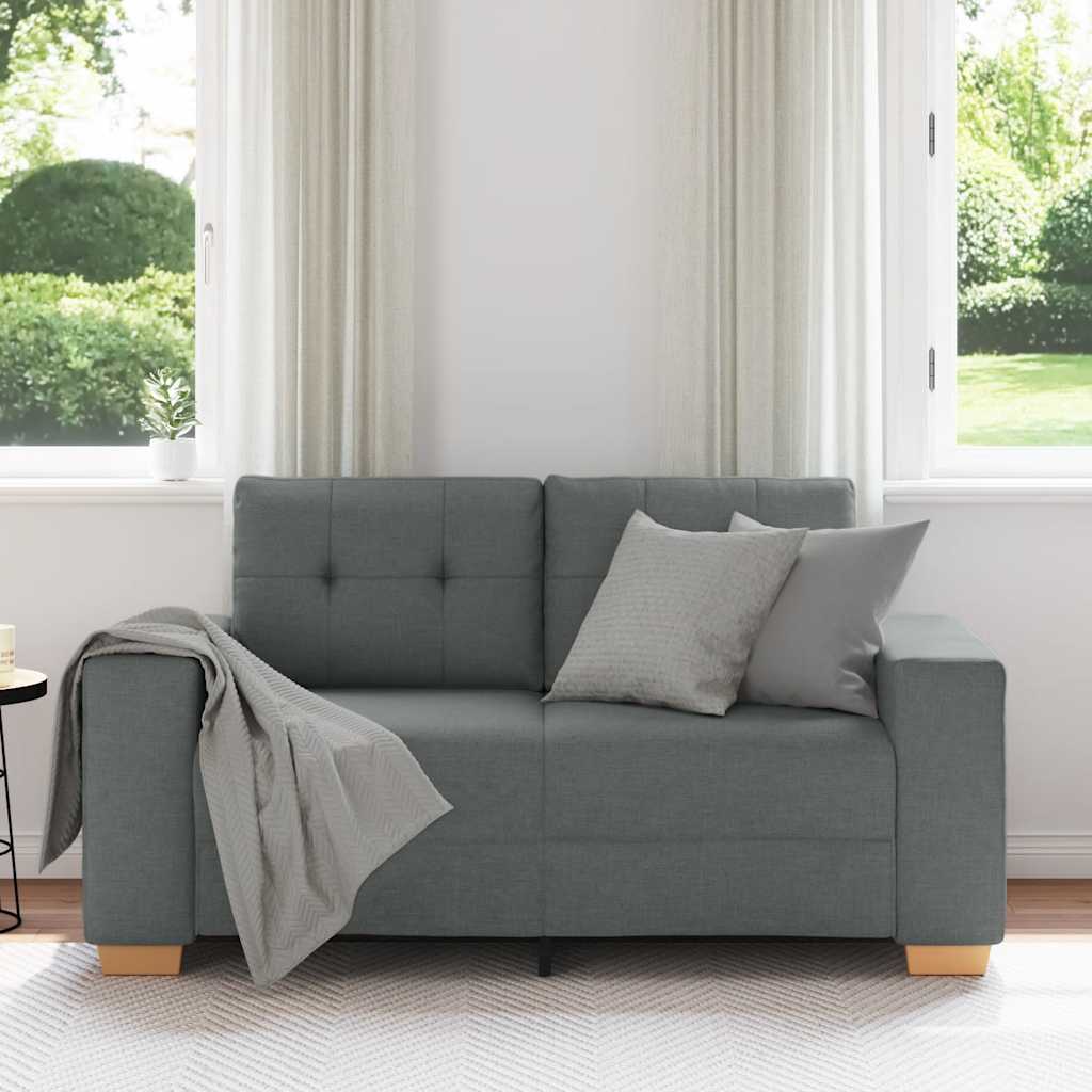 Canapé deux places gris foncé 160 x 77 x 82 cm en tissu - XIOS
