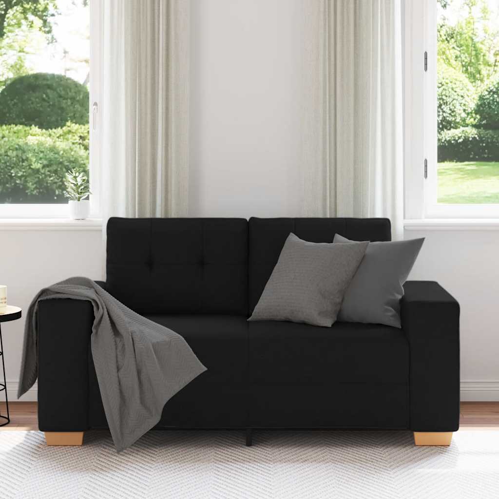Canapé deux places noir 160x77x82 cm en tissu - XIOS