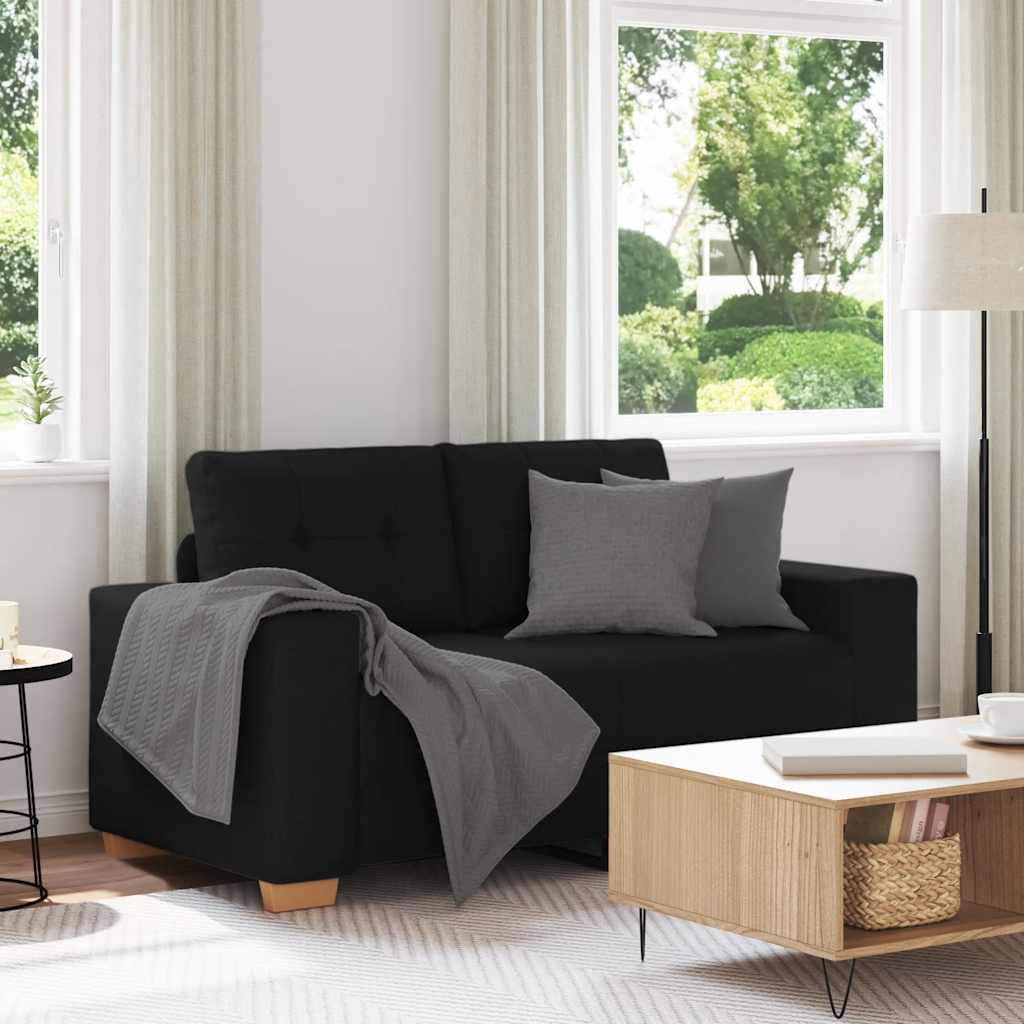 Canapé deux places noir 160x77x82 cm en tissu - XIOS