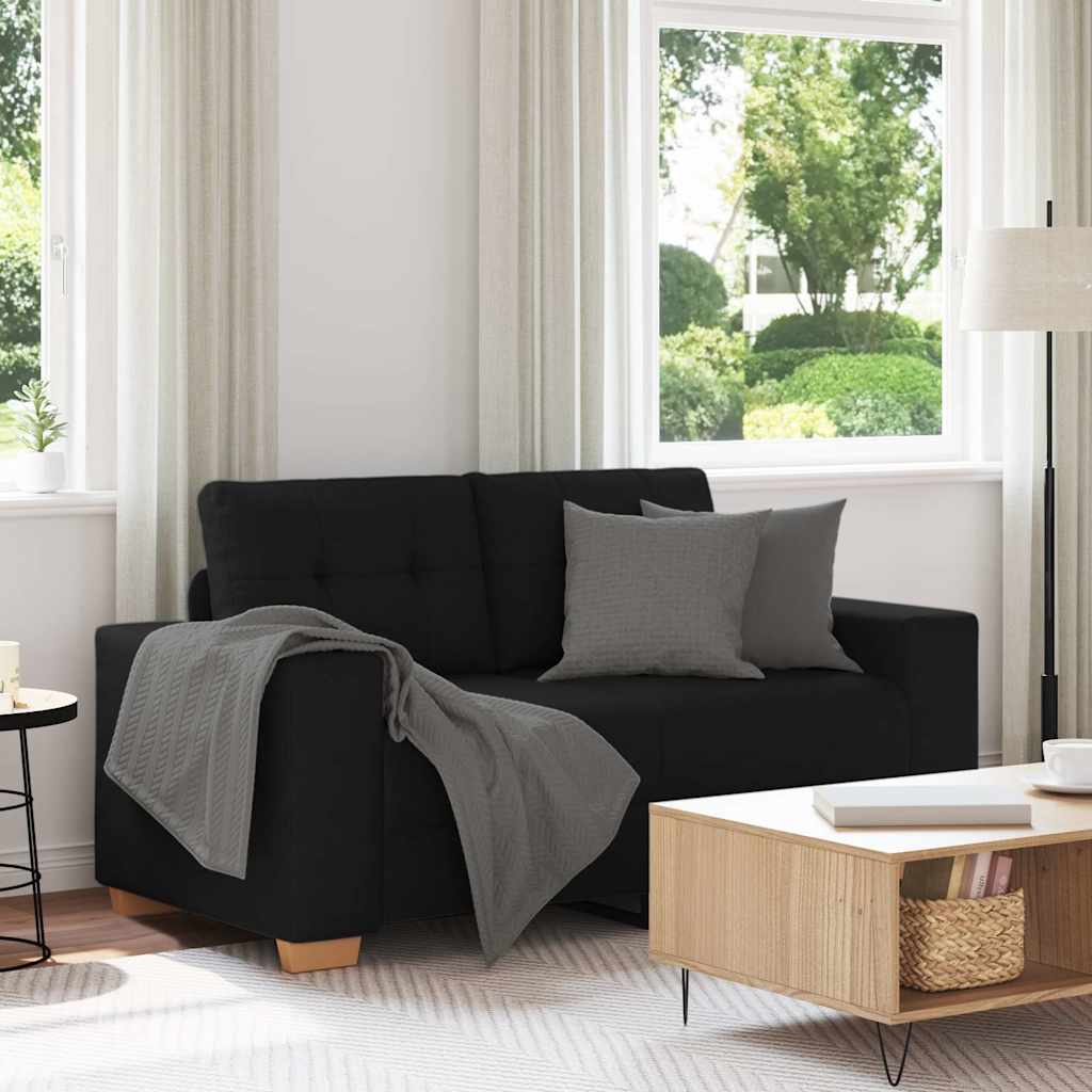 Canapé deux places noir 160x77x82 cm en tissu - XIOS