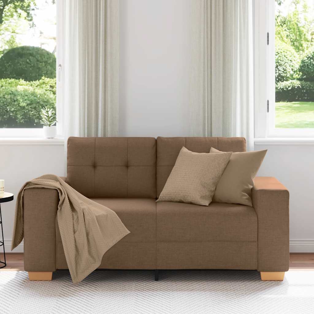 Canapé deux places marron 160x77x82 cm en tissu - XIOS