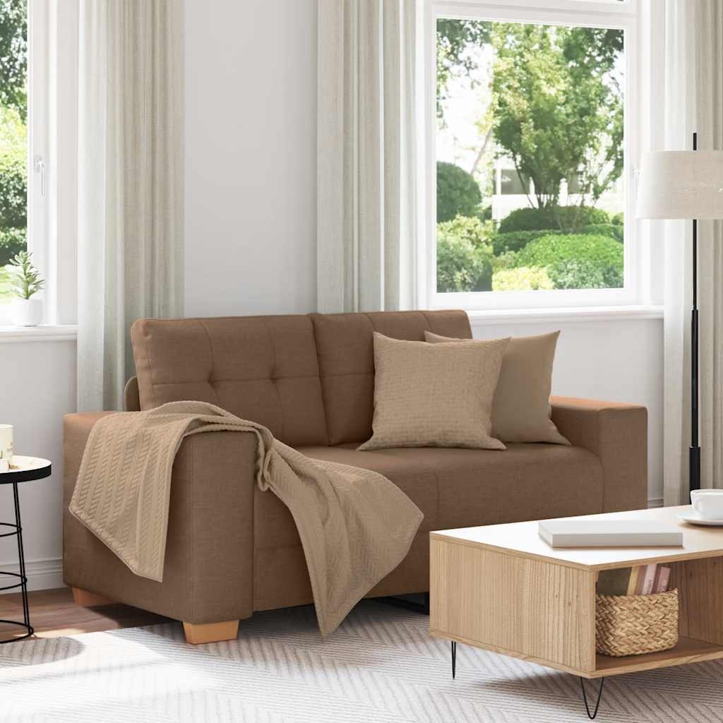 Canapé deux places marron 160x77x82 cm en tissu - XIOS