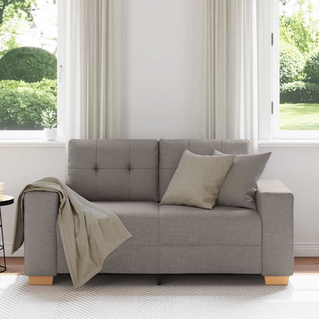 Canapé deux places taupe 160x77x82 cm en tissu