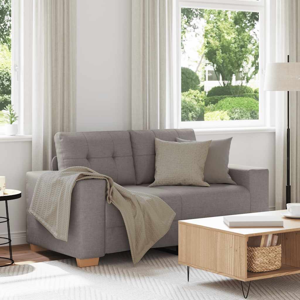 Canapé deux places taupe 160x77x82 cm en tissu