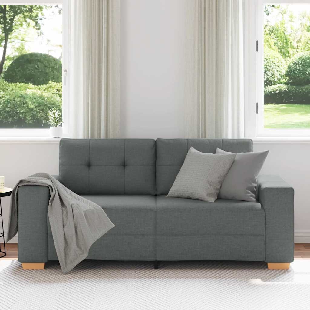 Canapé deux places gris foncé 180 x 77 x 82 cm en tissu - XIOS