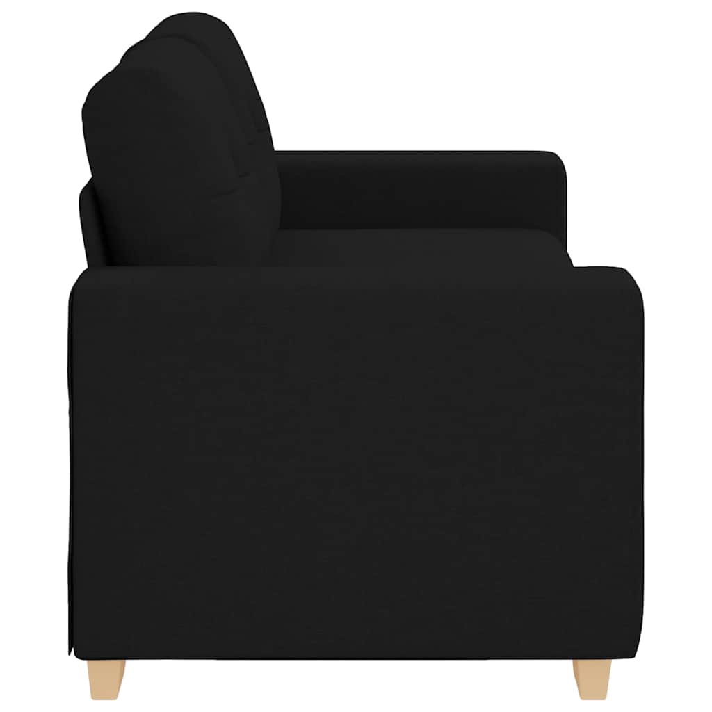 Canapé deux places noir 180x77x82 cm en tissu
