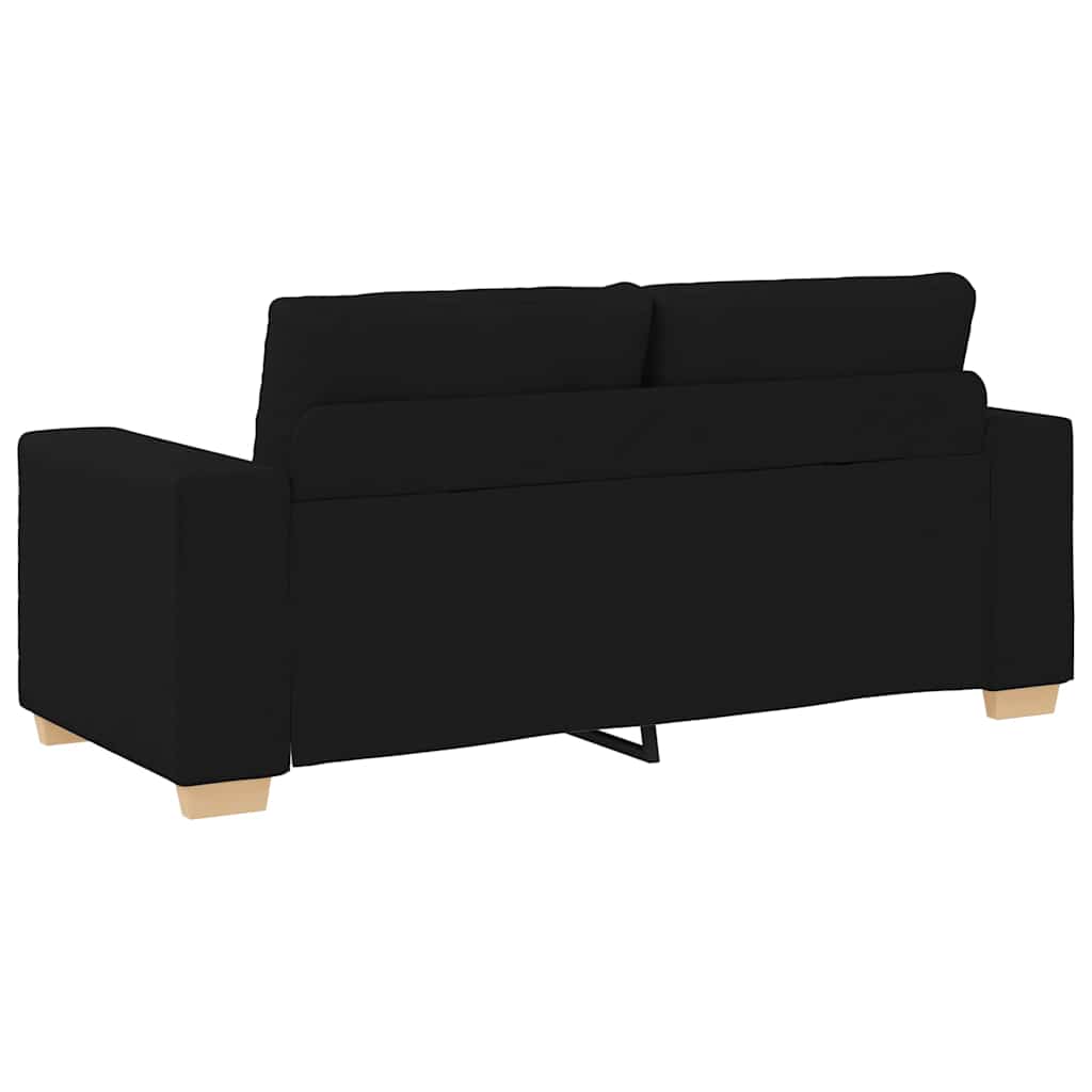 Canapé deux places noir 180x77x82 cm en tissu