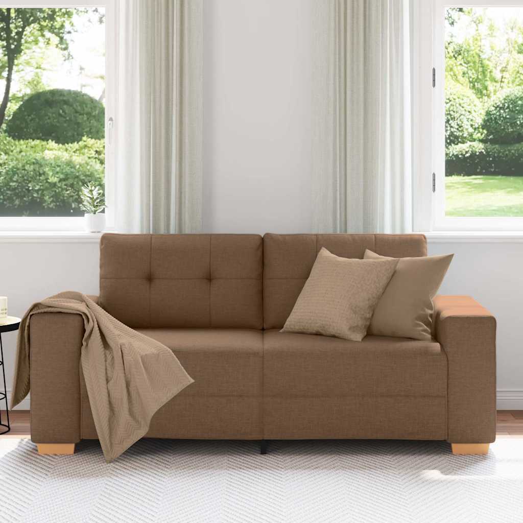 Canapé deux places marron 180x77x82 cm en tissu - XIOS