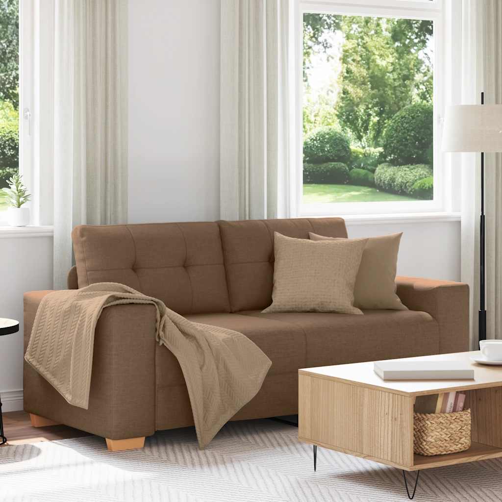 Canapé deux places marron 180x77x82 cm en tissu - XIOS