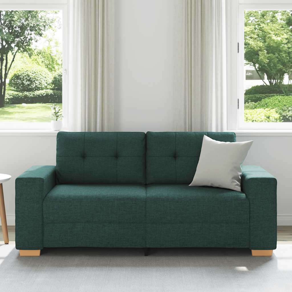 Canapé deux places vert foncé 180x77x82 cm en tissu - XIOS