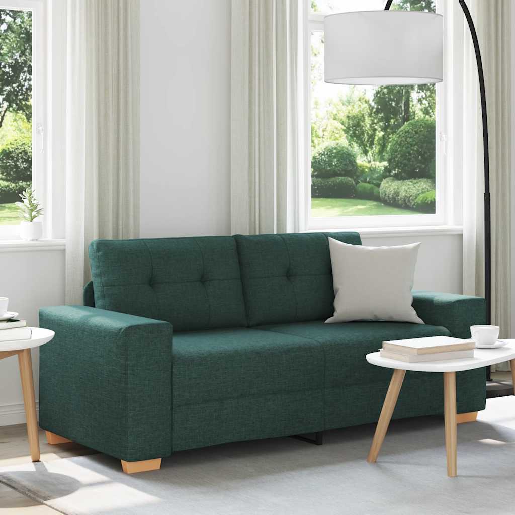 Canapé deux places vert foncé 180x77x82 cm en tissu - XIOS