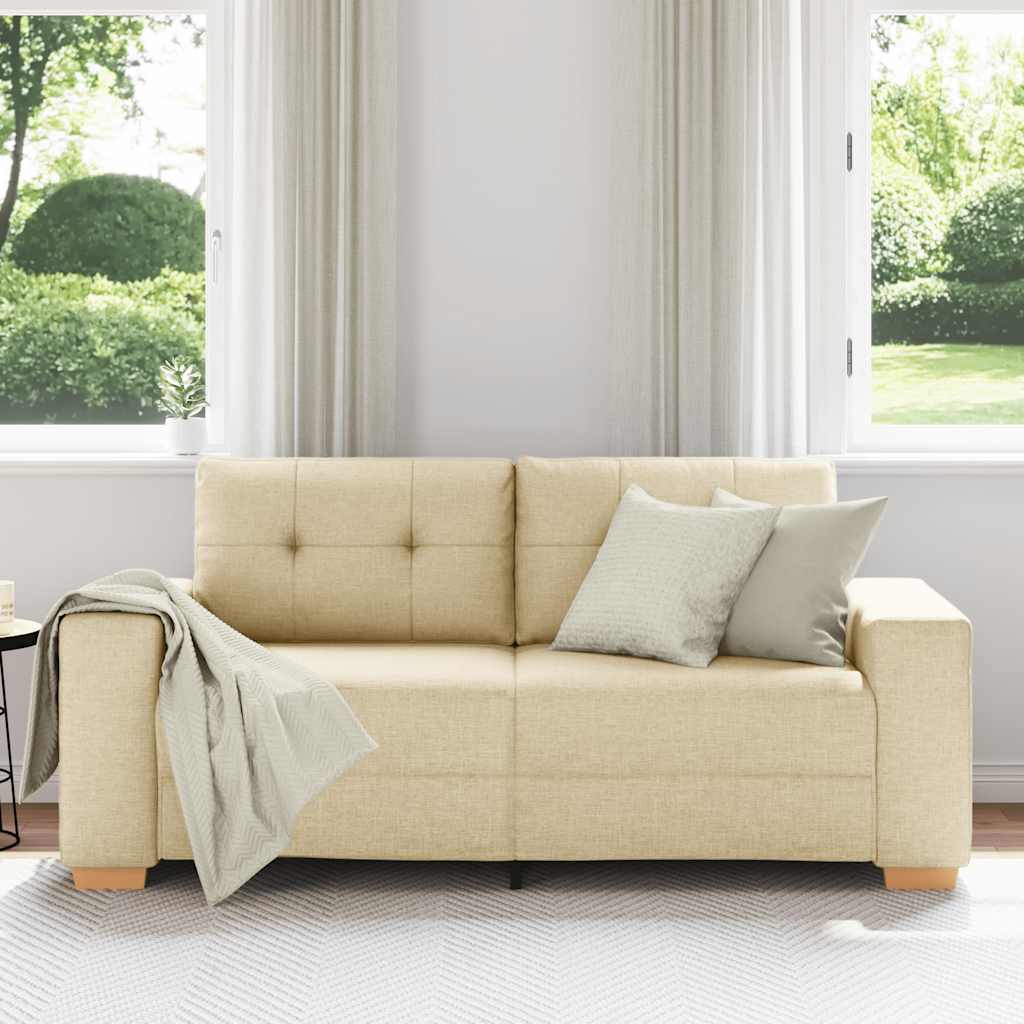 Canapé deux places crème 180x77x82 cm en tissu - XIOS